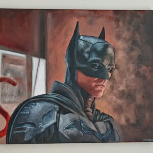 The Batman (Robert Pattinson) – Original Oil Painting | 38x46cm - Kuva 3