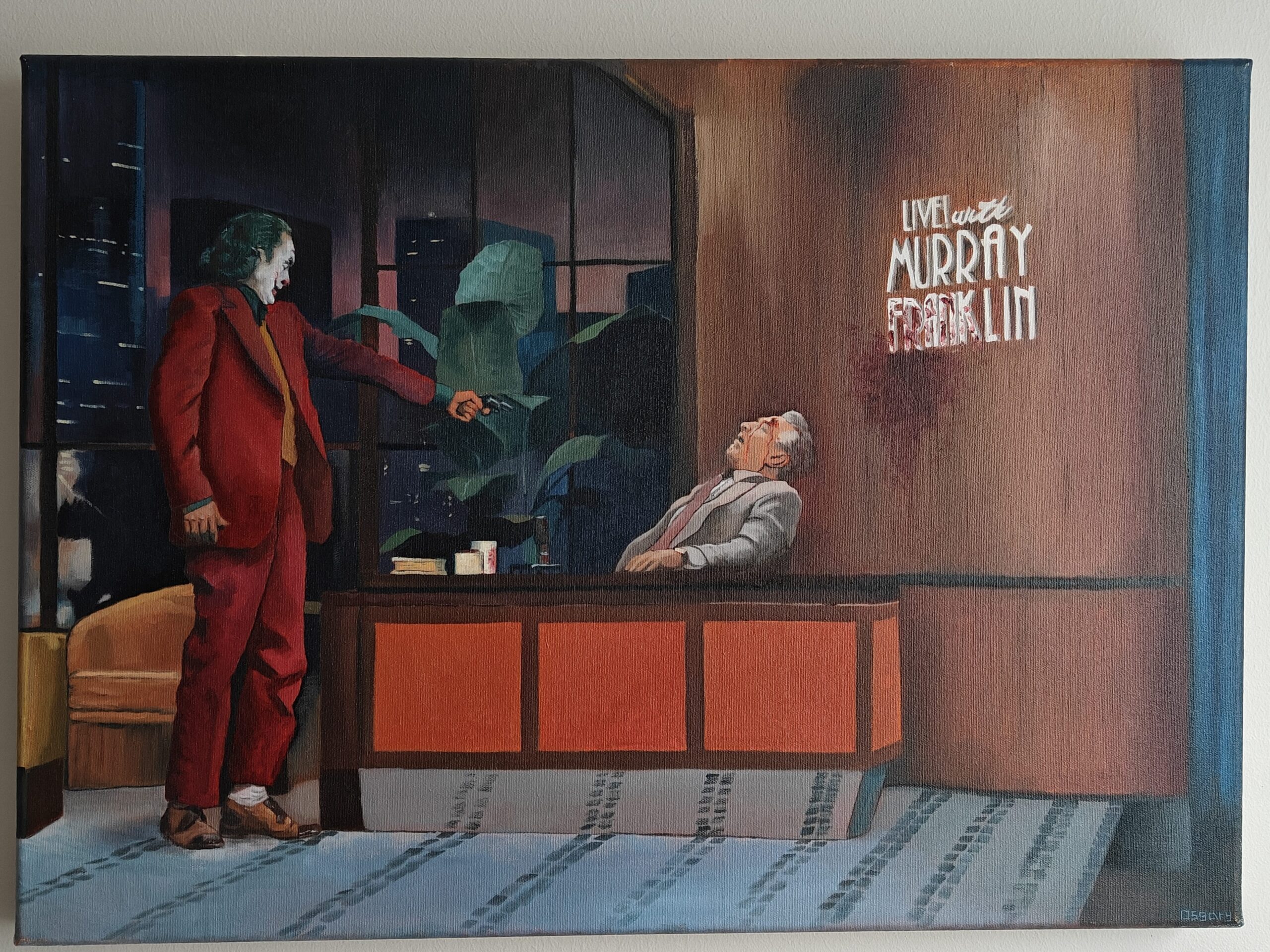 High-fidelity oil painting of the Joker