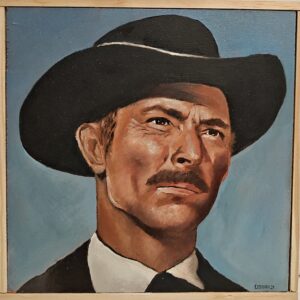 Lee Van Cleef (Angel Eyes) – alkuperäinen öljyvärimaalaus | 20x20cm - Kuva 1