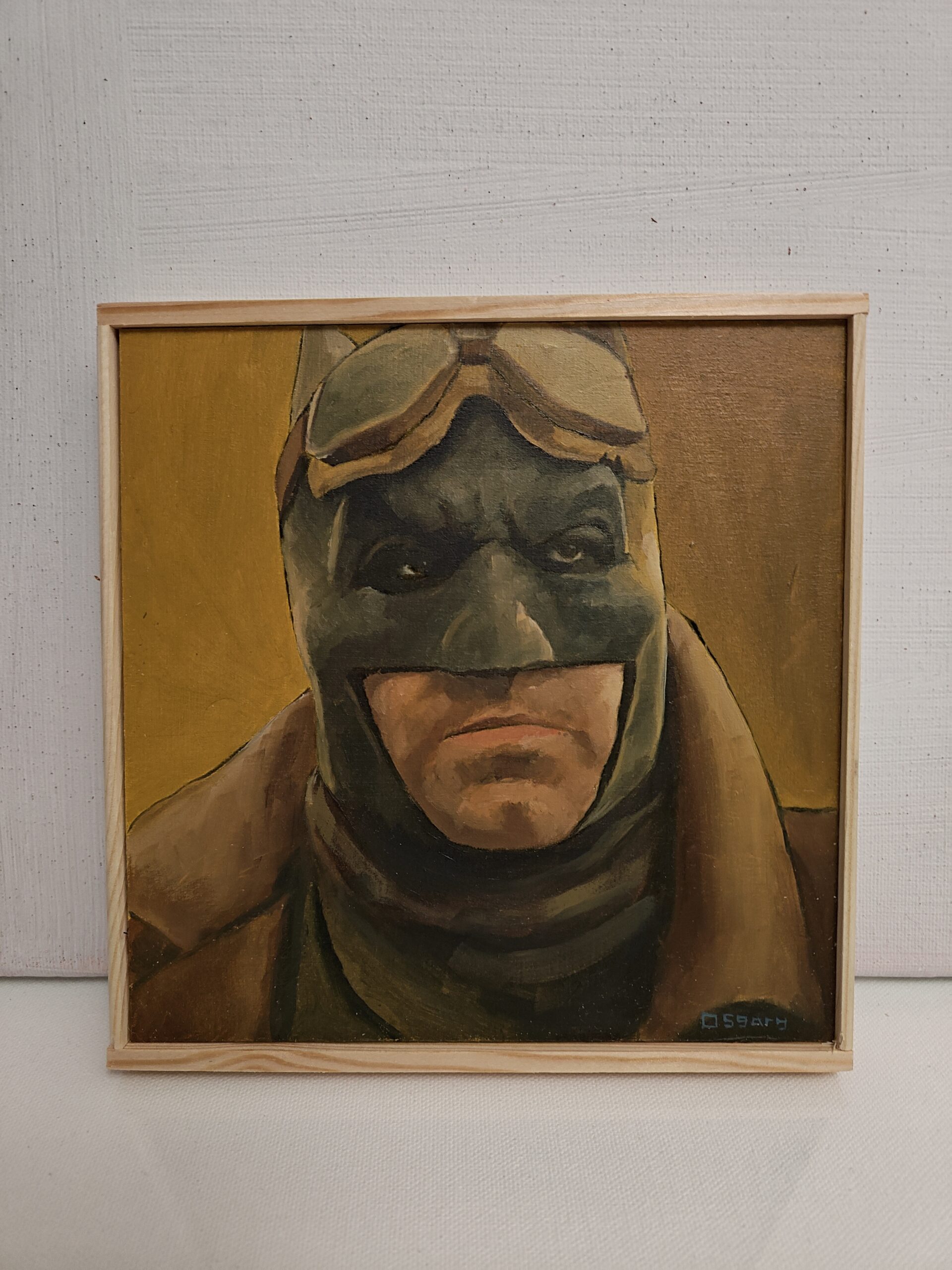 Close-up detail of the Batman Knightmare oil painting by Oskari Myllymäki, highlighting high-fidelity realism and Michael Harding oils.