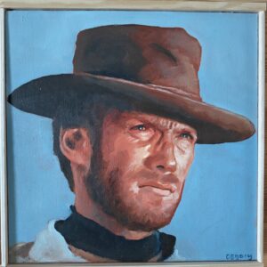 Clint Eastwood (The Man with No Name) – Alkuperäinen öljyvärimaalaus | 20x20 cm - Kuva 4