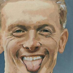 Close up brushstrokes of contemporary football art. Hand-painted portrait of England's number one goalkeeper.