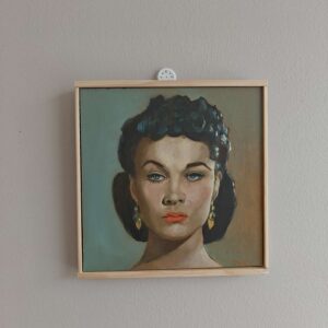 Top-down view of the hand-painted Scarlett O'Hara cinematic realism portrait.