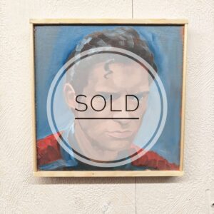 Superman (David Corenswet) – Alkuperäinen öljyvärimaalaus | 20x20 cm - Kuva 1