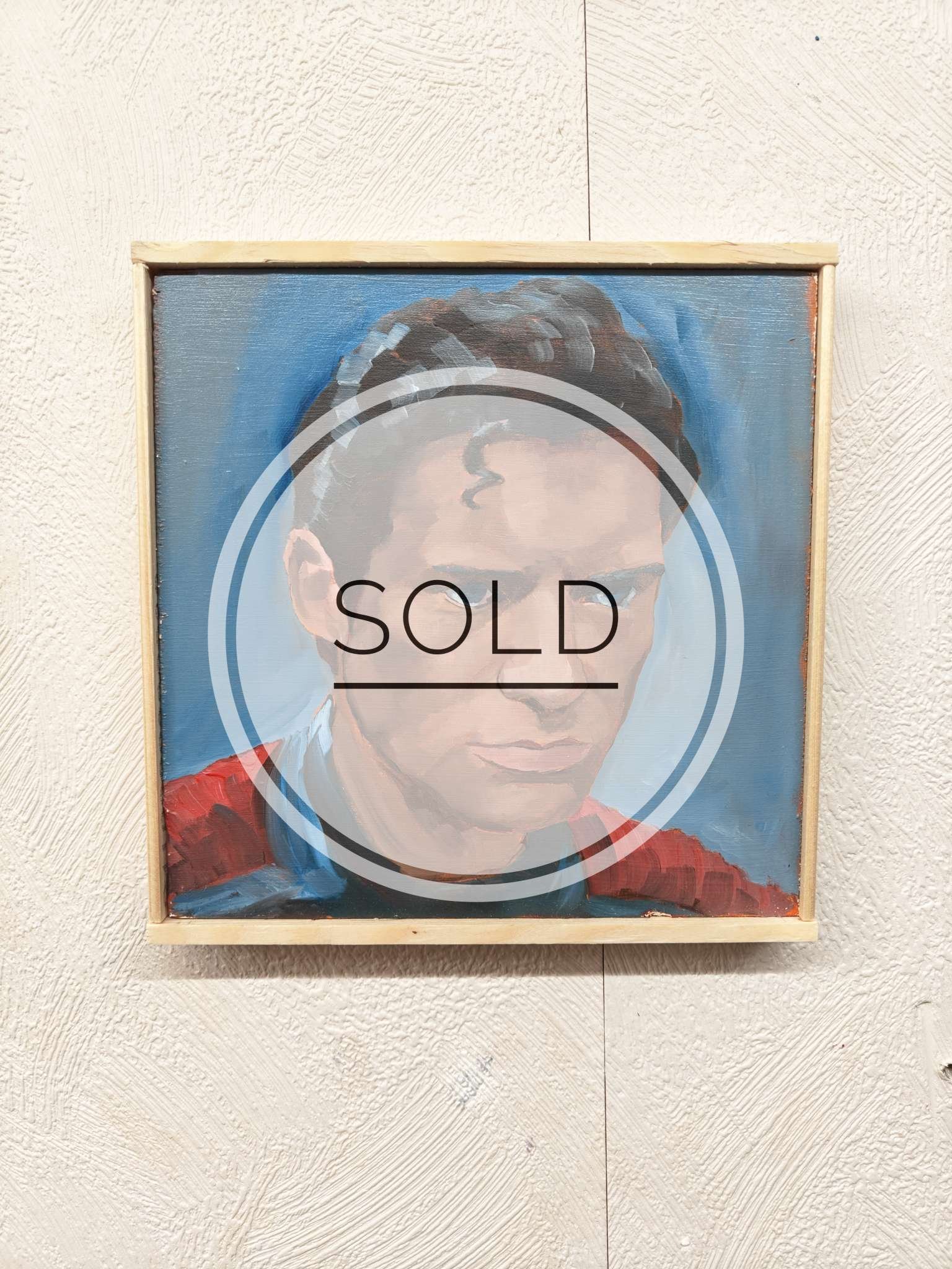 Superman (David Corenswet) – Alkuperäinen öljyvärimaalaus | 20x20 cm - Kuva 1