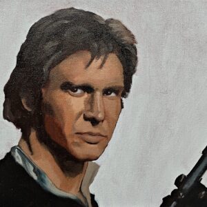 Han Solo alkuperäinen öljyvärimaalaus | 22x27cm - Kuva 1