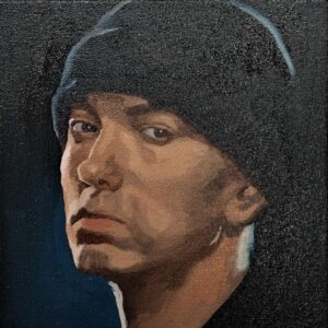Eminem (Tutkielma) – Alkuperäinen öljyvärimaalaus | 20x20 cm - Kuva 1