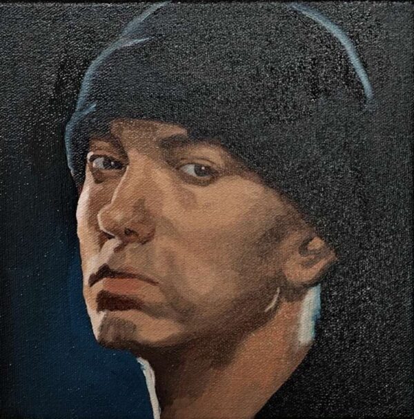 Eminem (Tutkielma) – Alkuperäinen öljyvärimaalaus | 20x20 cm