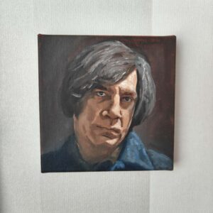 Anton Chigurh | Alkuperäinen öljyvärimaalaus, tutkielma | 20x20cm - Kuva 5