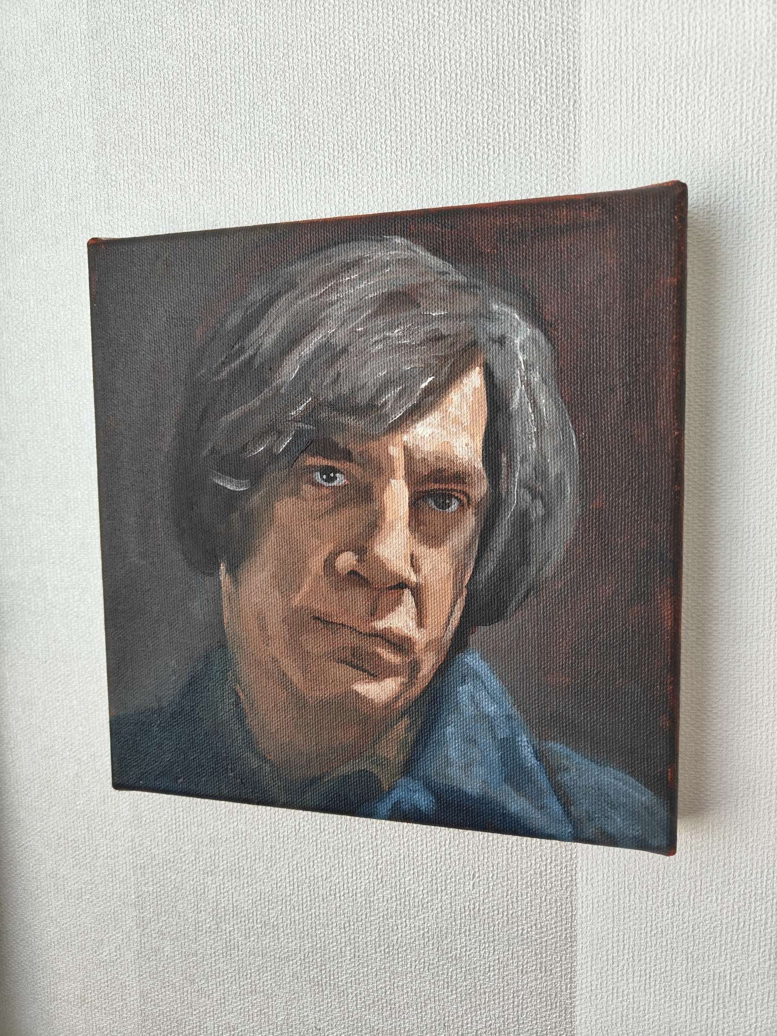 Angled detail showing the sharp cinematic realism and rich oil paint textures on the right side of the Anton Chigurh fine art piece⁠