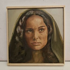 The Padme Amidala original oil painting displayed under studio lighting to highlight the rich oil colors and striking cinematic realism⁠