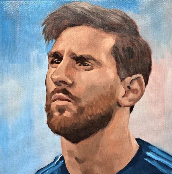 Lionel Messi – Alkuperäinen 1/1 öljyvärimaalaus | 20x20 cm