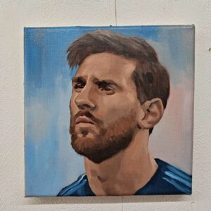 Lionel Messi – Alkuperäinen 1/1 öljyvärimaalaus | 20x20 cm - Kuva 2