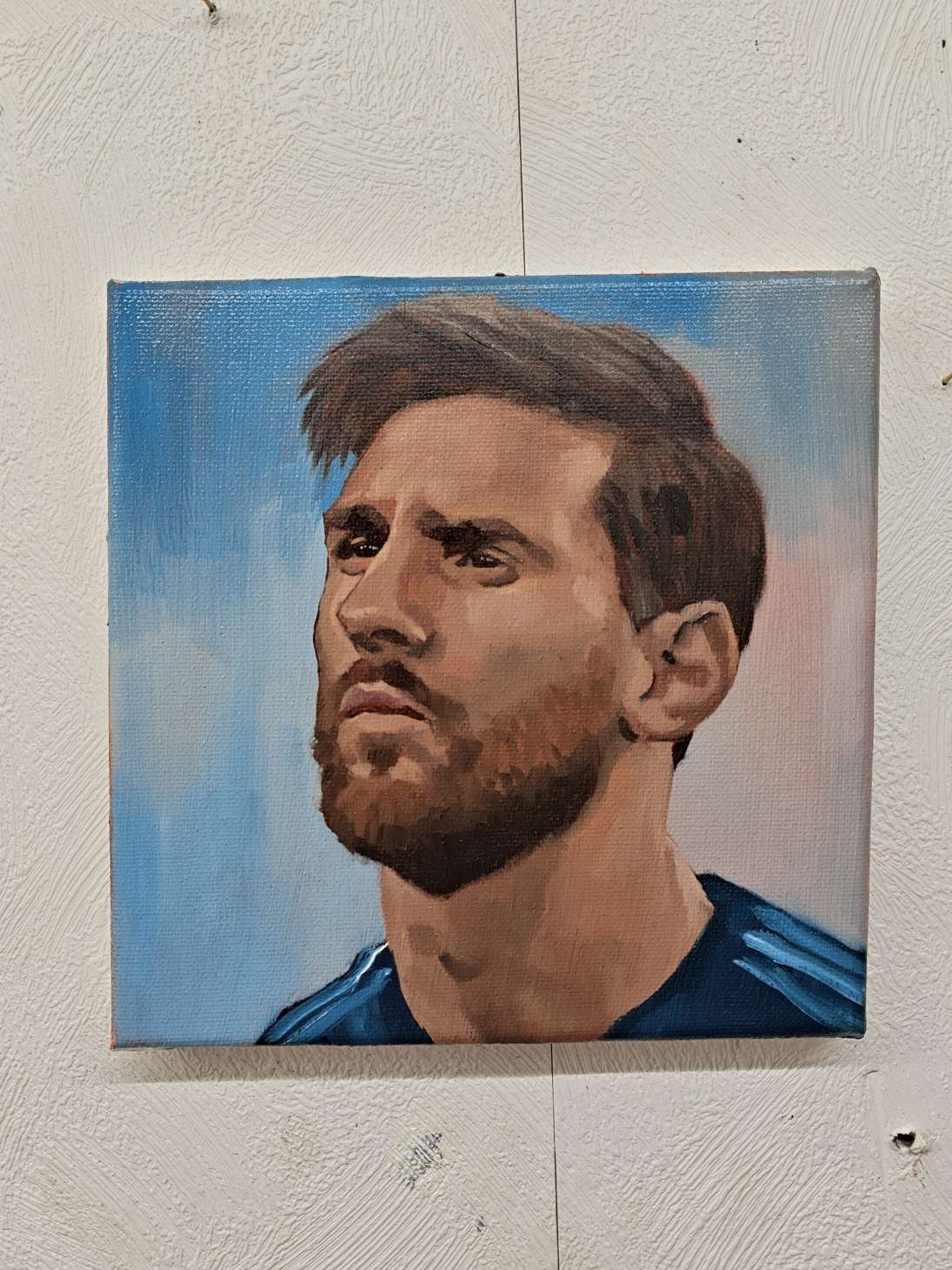 Lionel Messi – Alkuperäinen 1/1 öljyvärimaalaus | 20x20 cm - Kuva 2