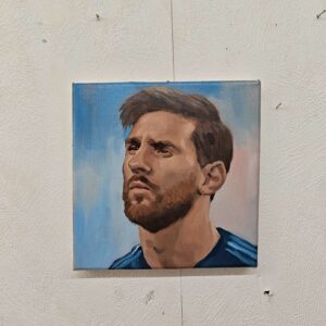 Lionel Messi – Alkuperäinen 1/1 öljyvärimaalaus | 20x20 cm - Kuva 3