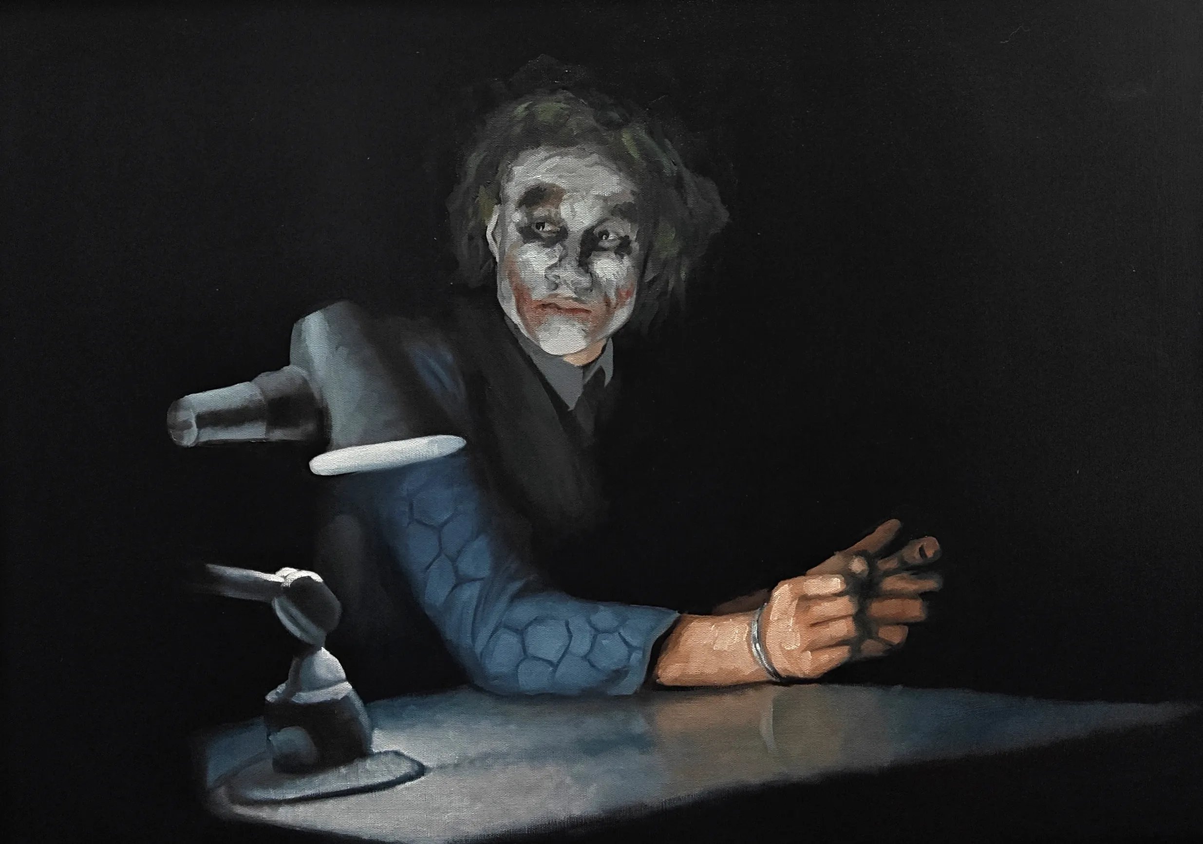 The Joker (The Dark Knight) – Alkuperäinen öljyvärimaalaus | 50x70cm - Kuva 1